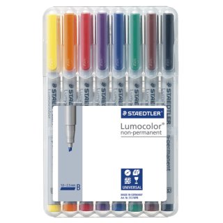 Feinschreiber Universalstift Lumocolor® non-perm., B, STAEDTLER Box mit 8 Farben