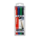 Stabilo® Permanent-Marker Write-4-all® Medium, 1 mm, Etui mit 4 Stiften