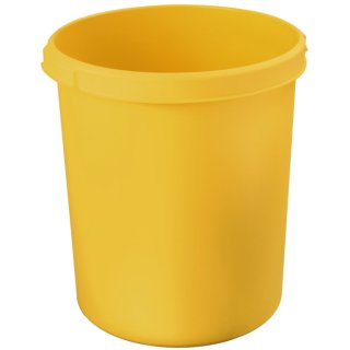 Papierkorb 30 Liter, rund, 2 Griffmulden, extra stabil, gelb