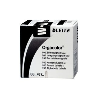 Leitz Orgacolor® Buchstabensignal W, 250 Stück, schwarz