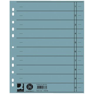 Trennblätter durchgefärbt - A4 Überbreite, blau, 100 Stück