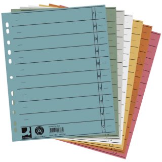 Trennblätter durchgefärbt - A4 Überbreite, sortiert (5 Farben), 100 Stück (5x20)