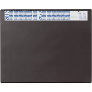Schreibunterlage mit Jahreskalender, PVC, 650 x 520 mm, 2 mm, schwarz
