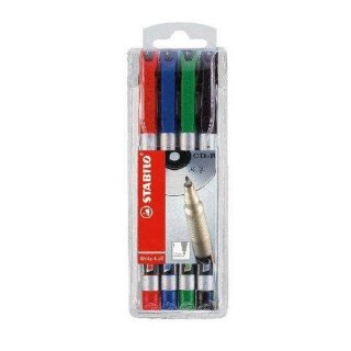 Stabilo® Permanent-Marker Write-4-all® Fein, 0,7 mm, Etui mit 4 Stiften