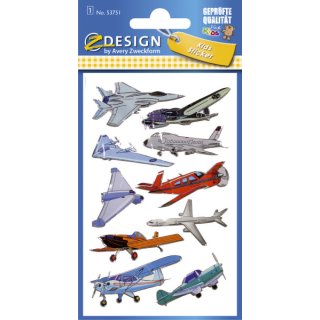 Avery Zweckform® Z-Design 53751, Kinder Sticker, Flugzeuge, 1 Bogen/10 Sticker