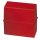 Karteibox DIN A5 quer, f&uuml;r 450 Karten mit Stahlscharnier, rot