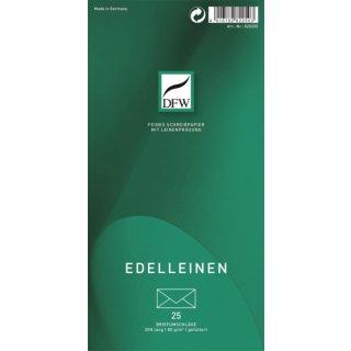 Briefumschlag Edelleinen - DIN lang, gef&uuml;ttert, 80 g/am, 25 St&uuml;ck