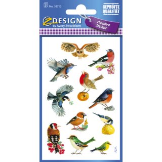 Z-Design 55713, Deko Sticker, V&ouml;gel, 3 Bogen/33 Sticker