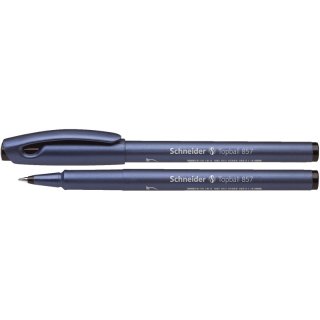 Tintenroller Topball 857 - stahlblau/schwarz, 0,6 mm, mit Kappe