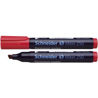 Schneider Permanentmarker Maxx 250, nachf&uuml;llbar, 2+7 mm, rot