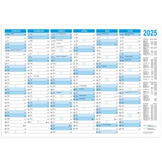 Tischkalender A4 quer blau