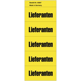 Inhaltsschilder Lieferanten - Beutel mit 100 St&uuml;ck, gelb