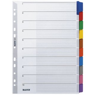 4321 Register - blanko, Karton, A4, 10 Blatt, Taben 10-farbig