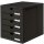Schubladenbox SYSTEMBOX - A4/C4, 5 geschlossene Schubladen, schwarz