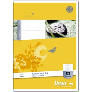 Oktavheft - LIN52, A6, 32 Blatt, 80,g/qm, 5mm kariert