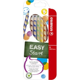 Ergonomischer Buntstift EASYcolors - Klappetui mit 6 Stiften, Links