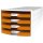 Schubladenbox IMPULS - A4/C4, 4 offene Schubladen, wei&szlig;/orange