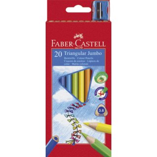 Faber-Castell Buntstift Trangular Jumbo sortiert, 20er Kartonetui