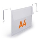 Drahtbügeltasche  m. Klappe A4q 50ST transp.