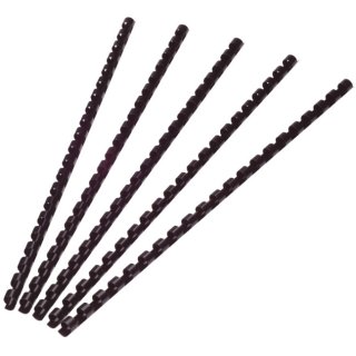 Plastik-Binderücken, 6 mm, für 25 Blatt, schwarz, 100 Stück