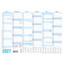 Tafelkalender Classic 2027, A4 quer, 400g 6M/1S, blau
