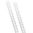 Plastik-Binderücken, 14 mm, für 105 Blatt, weiß, 100 Stück