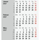 3-Monats Tischkalender 2027, 90 x 120 cm, 3M/1S,...