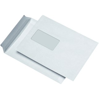 Versandtaschen C5, mit Fenster, haftklebend, 90 g/qm, weiß, 500 Stück