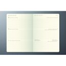 Buchkalender 2027 A6 schwarz, 2 Seiten = 1 Woche