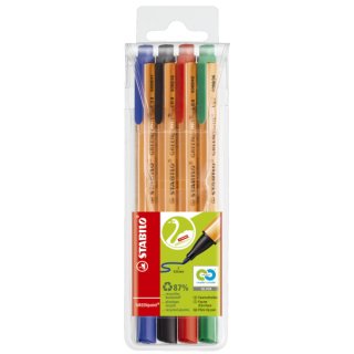 Faserschreiber GREENpoint®, 0,8 mm, Etui mit 4 Stiften