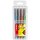 Tintenroller worker&reg; colorful - 0,5 mm, Etui mit 4 Stiften