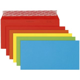 Briefumschlag Color - DL, Kleinpackung 20 Stück, 5 Farben sortiert, haftklebend