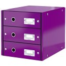 Leitz Schubladenbox WOW Click & Store - 3 Laden, violett