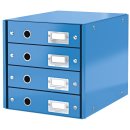 Leitz Schubladenbox WOW Click & Store - 4 Laden, blau
