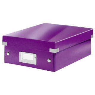 Leitz Archivbox WOW Click & Store - A5, mit Trennwänden, violett