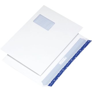 Briefumschlag C4, haftkebend, weiß, Offset 120g, 250 Stück mit Fenster