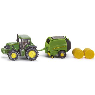 1665 John Deere Traktor mit Ballenpresse