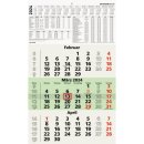 Zettler 3-Monats-Wandkalender 956 - 29,5 x 49 cm, schwarz/rot/grün, Recyclingpapier