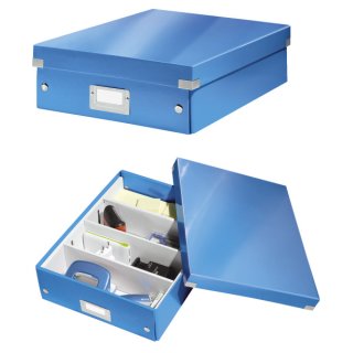 Leitz Archivbox WOW Click & Store - A4, mit Trennwänden, blau