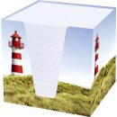 Notizklotz "Leuchtturm" - 900 Blatt, 70 g/qm, weiß, 95 x 95 x 95 mm