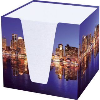 Notizklotz "Skyline" - 900 Blatt, 70 g/qm, weiß, 95 x 95 x 95 mm