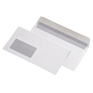 Briefumschläge DIN lang (220x110 mm),mit Fenster,haftklebend,80 g/qm,1.000 Stk