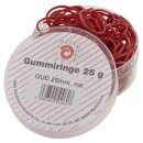 Gummiringe - &Oslash;25 mm, Dose mit 25g, rot