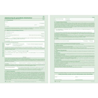 Arbeitsvertrag für gewerbliche Arbeitnehmer - SD, 2 x 2 Blatt, DIN A4