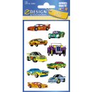 Avery Zweckform® Z-Design 53882, Kinder Sticker, Autos, 3 Bogen/27 Sticker
