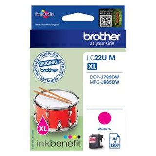 BROTHER TINTE MAGENTA 1200S. MFC-J985DW LC-22UM, Kapazität: 1200