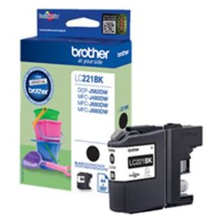 BROTHER TINTE BLACK DCP-J562DW ca 260 LC221BK, Kapazität: 260