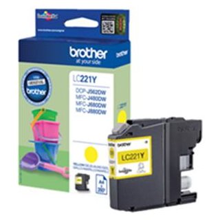 BROTHER TINTE YELLOW DCP-J562DW 260 S.   LC221Y, Kapazität: 260