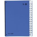 Pultordner Color-Einband - Tabe 1 - 31, 32 F&auml;cher, blau