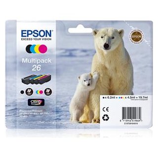 EPSON CLARIA PREMIUM INK 26 4-COLOUR-MULTIPACK C/M/Y/K, Kapazität: 19,7ML